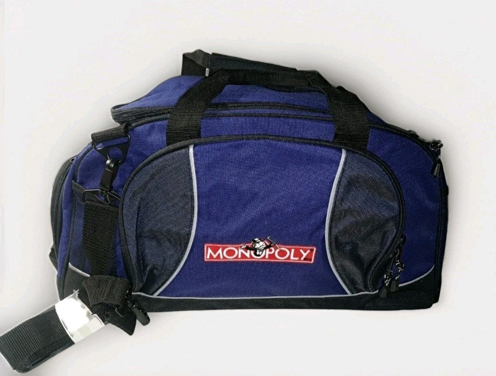 MONOPOLY Board Game Blue Canvas Bag With Shoulder Strap And Shoe Compartment