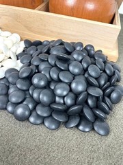 Clam Go Stones Size34 178pcs Nachiguro Black 180pcs & Go Bowls w/BOX IGO Japan