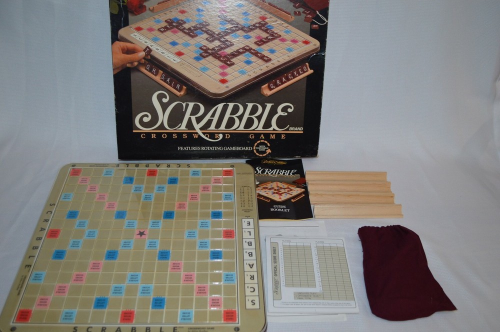 SCRABBLE 1989 Deluxe Edition #4034 Turn Table Base 100% Complete w/ Box