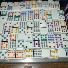 Cardinal Double 12 Dominoes Mexican Train & Original LCR Left Center Right Game
