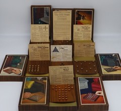 Vintage Hoyle Official Games Walnut Puzzle Set Complete 7 Games Stancraft 1964