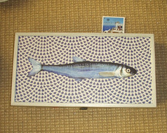 New with Tag Manopoulos Backgammon Set with Fish – 18 1/2″ x 19 3/4″