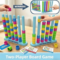 Color Matching Challenge Game, 1-2 Player Color Stacking Puzzle Game, Board Game