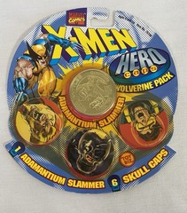 Vintage 1995 Toy Biz Marvel X-Men Hero Caps Wolverine Pack pogs