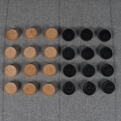 Vintage Wooden Checkers 24 Piece Set Hal Sam Made in USA Embossed Wood Game Box