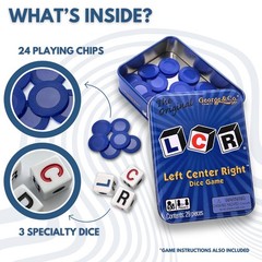 LCR® Left Center Right™ Dice Game Blue Tin