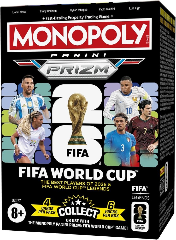 Monopoly Panini Prizm: FIFA World Cup Trading Cards Booster Box for Soccer Fans