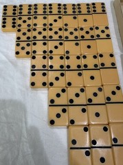 Vintage Puremco No. 616 Marblelike Standard Dominoes ~ Butterscotch * Free S/H