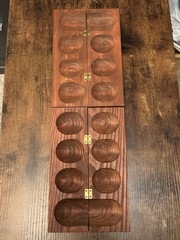 WOODEN MANCALA GAME BOARD ONLY GREAT JEWELRY KEYS TRAY DISH 17” X 5.5”