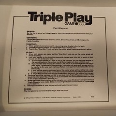 COMPLETE & WORKING: TRIPLE PLAY Skill & Action Board Game Milton Bradley 1978