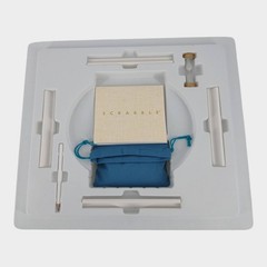 WS Game Company Scrabble Bianco Edition with Rotating Wooden Game Board
