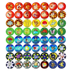 56 Pcs 3D Flip Pokemon Mega Evolution Tazos Complete Set