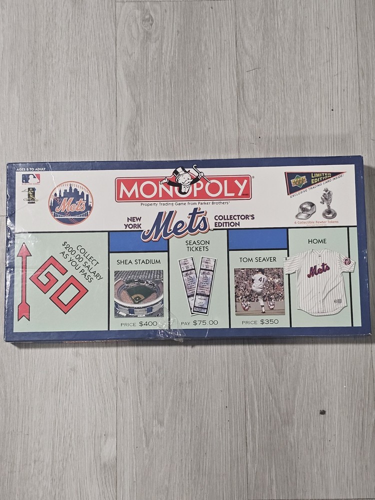 New York Mets Monopoly Collectors Edition Board Game 2001 Complete