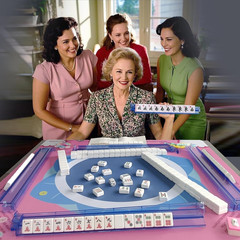 Mahjong Tile Set, American Mahjong Set with Floral Quilted Carrying Bag, 166 Whi
