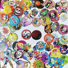 Lot of 100 Pogs / Milk Caps + 2 Slammers! 1990s Retro Nostalgia! Mix Unbranded