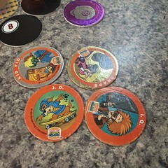 Vintage Pogs Lot Various 1990s Power Rangers, chuck norris Micheal Jordan Tube