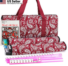 10 inches (W) x 21 (L) x 6 (H), American Mahjong With Red Paisley Bag