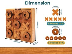 Tic Tac Toe Wood Coffee Tables Family Games to Play and a Classic Game Home 5.5″