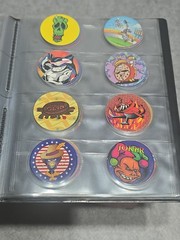 Vintage Pogs Milk Caps 90’s Lot 64 Pieces Mixed Collection in Binder Sleeves