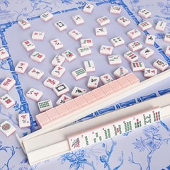 4PCS Mahjong Racks with Pushers White, American Mahjong All-in-one Tile Rack
