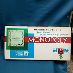 Vtg Monopoly Board Game 1961 Incomplete for Parts w Instructions