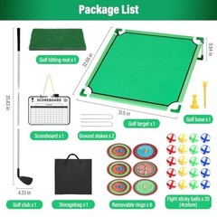34 Pcs 3-in-1 Battle Golf Game Set with Stand & Club, Jumbo 32″ x32“ Chipping…