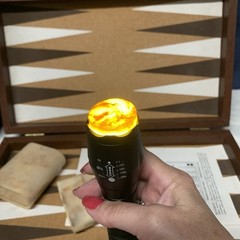 30pc Vtg Bakelite Backgammon Set Chocolate Butterscotch Swirl Tested Round Edges