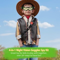 Night Vision Goggles Spy Kit, 4 Pcs Spy Gear Toys Set, Cool Night Mission Gog…