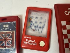 4 Vintage Travel Games Trouble Checkers Pocket Waterfuls