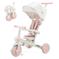 Toddler Tricycle 7-in-1 18 Months 5 Years Pink Baby Bike JMMD