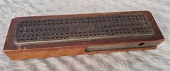VTG Cribbage Board Metal & Wood C.W. Lecount?