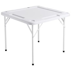 Uimoso Mahjong Table 4Player Folding Card Table & 4 Cup Holders Chip Trays White