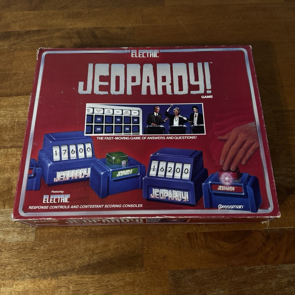 VINTAGE 1988 Electric Jeopardy Board Game Pressman Missing One Display Board Leg