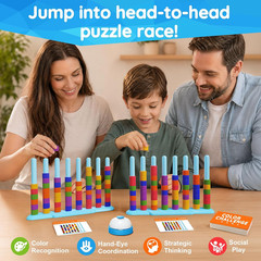 2 Pack Color Challenge Game – 2 Players Color Matching Puzzle Game, Fun Board Ga