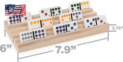 Spin Master Games, Wooden Domino Racks, Set of 4 Trays for Mexican Train Dominoe