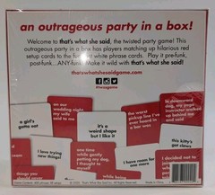 That’s What She Said The Twisted Party Game New Factory Sealed