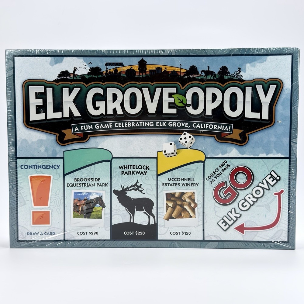 Go ELK GROVE OPOLY Monopoly Board Game Made By Late For The Sky California Sac