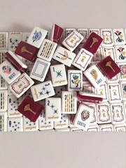 American Mahjong Game Set, 160 tiles Mah Jong Tiles red Ginkgo Acrylic Mahjong