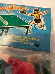 Vintage Table Tennis Game Mini Toy Set Hong Kong Hand Painted Players