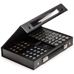 Yellow Mountain Imports Japanese Riichi Mahjong Set – Black Standard Size Tiles