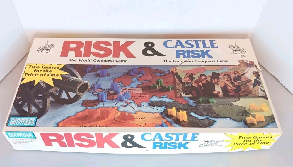 Risk & Castle Risk Board Game 2 in 1 Vintage Parker Brothers Incomplete AS IS