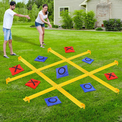 Giant Tic Tac Toe Outdoor Games for Kids Adults Family, Portable Tic Tac Toe Bea