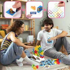 HOMELAM 48 PCS Tetra Tower Stacking Game – Educational Balance Toy for Kids
