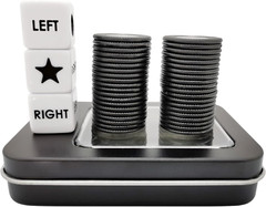 Left Right Center Dice Game Prime Set with 3 Dices + 40 Chips.Left on The Produc