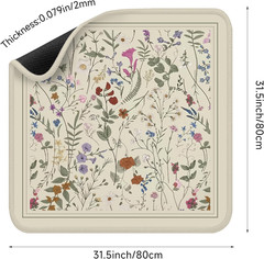 Mahjong Table Mat Premium Durable Game Mat with Unique Design Ethereal Blossom