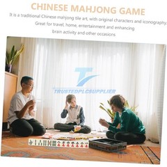 Vintage Chinese Mahjong Set Traditional 144 Tiles Mah-Jong Game Set w/ Case Box