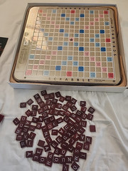 Scrabble Deluxe Edition Vintage 1989 Rotating Turntable USA Missing Drawstring