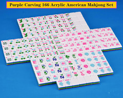 4-Layer Mahjong Tile Set 1.2-Inch Rose Red 166 American Mahjong Tile Set with 4P