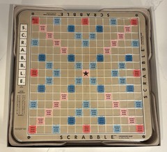 Scrabble Deluxe Edition 1989 MB No. 4034 Red Tiles Rotating Turntable Board Game