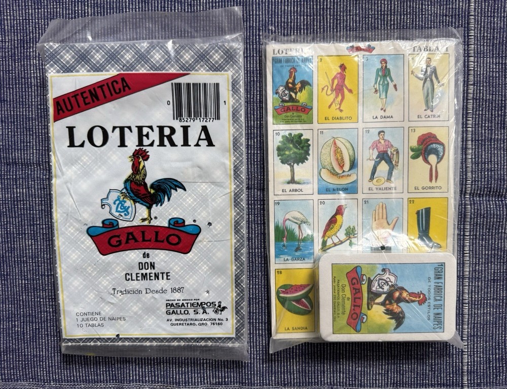 2 Vintage Don Clemente Loteria Card Games – Gallo – 10 Tablas Naipes Cancionero